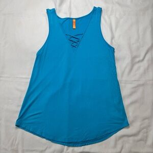 Aqua Turquoise Blue Sleeveless Women's Top